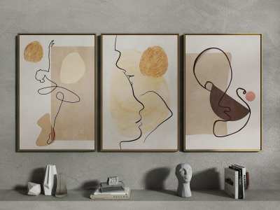 侘寂装饰画3D模型下载